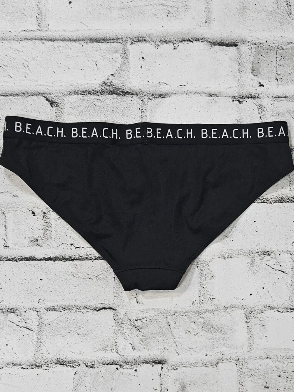 H&M Black Bikini Set Size M Cross Back Logo Strap Two Piece Swimsuit NWOT